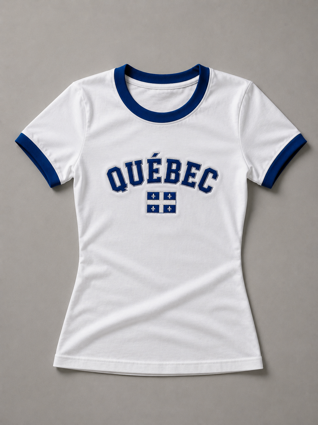 Vintage Quebec Baby Tee - Deep Navy