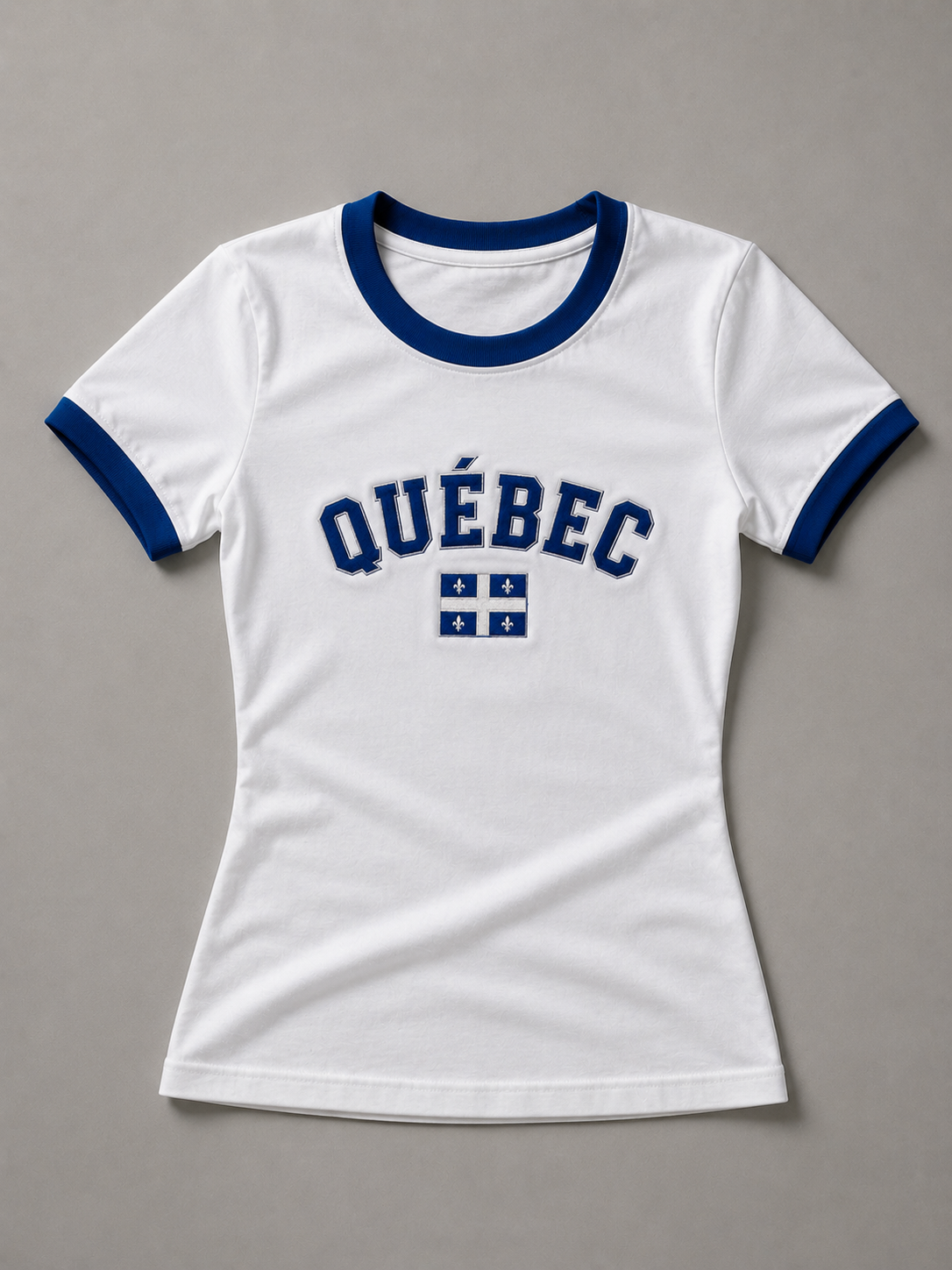 Vintage Quebec Baby Tee - Powder Blue