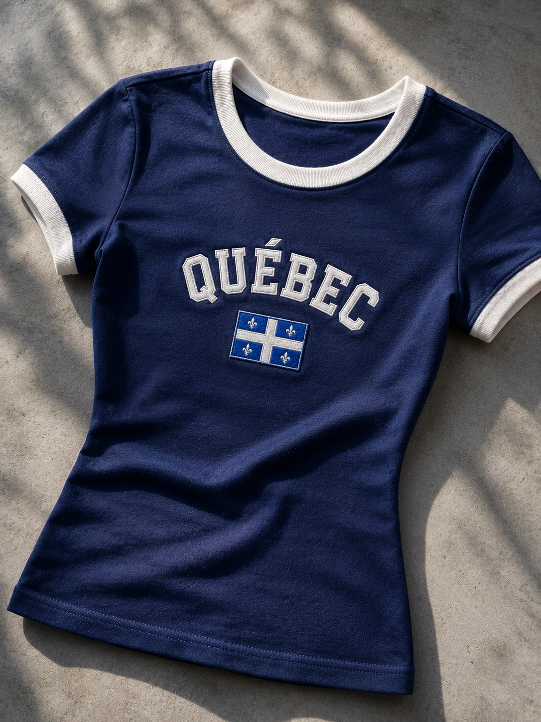 Vintage Quebec Baby Tee - Powder Blue