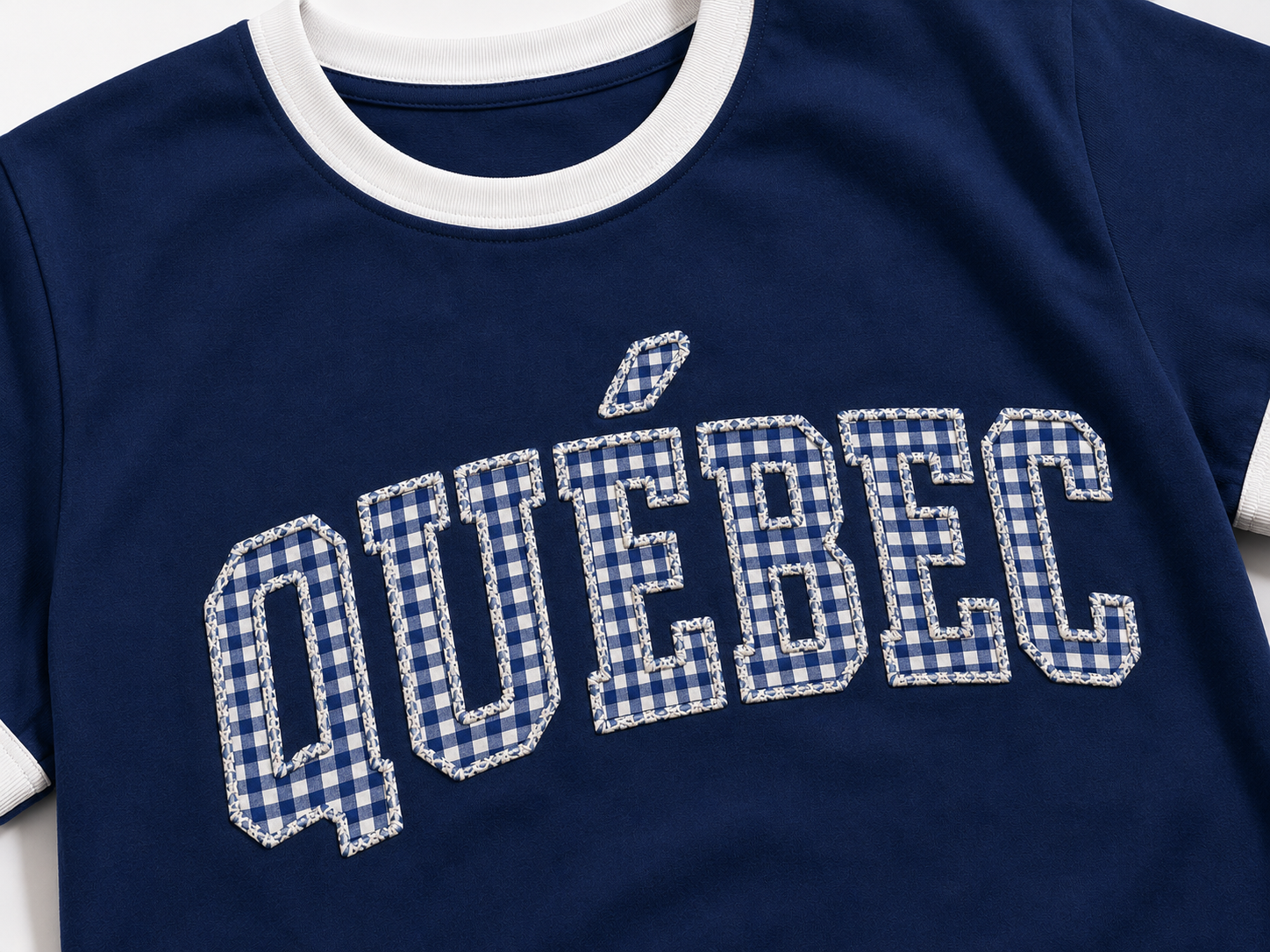 Quebec Embroidered Baby Tee - White