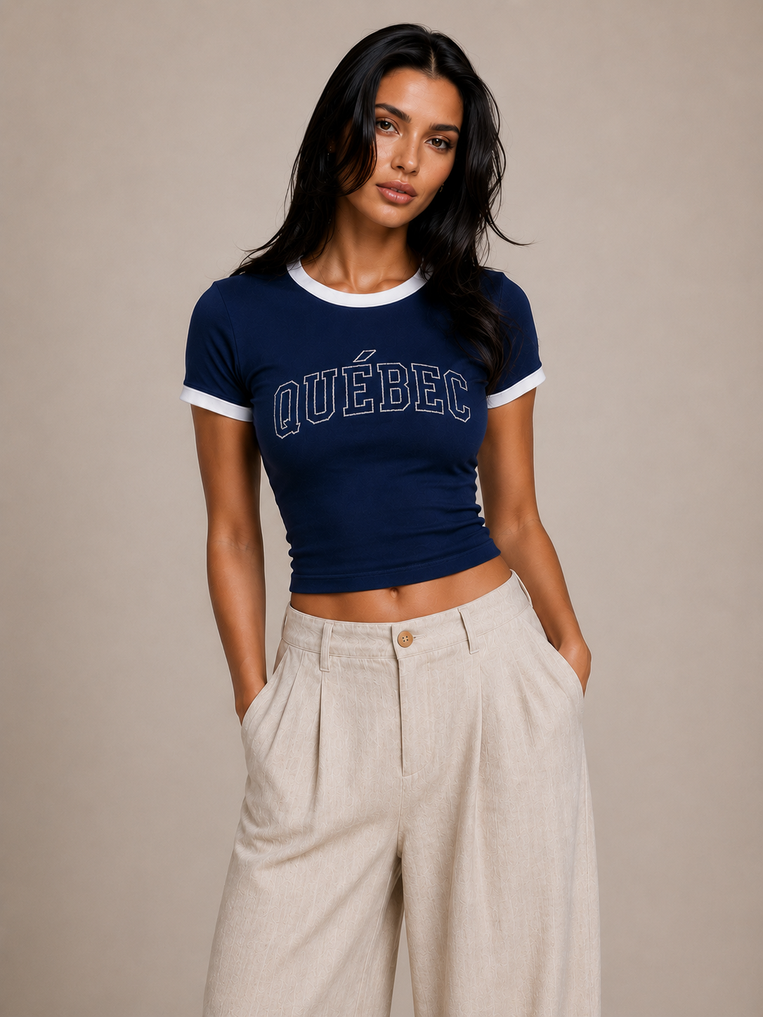Quebec Embroidered Baby Tee